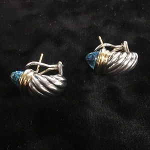 18k & sterling Topaz Yurman Shrimp Earrings
